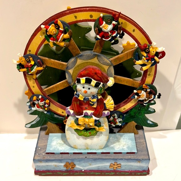Nicholas Square Holiday Merry Go Round 11.5” Tall 8” base - Picture 3 of 8